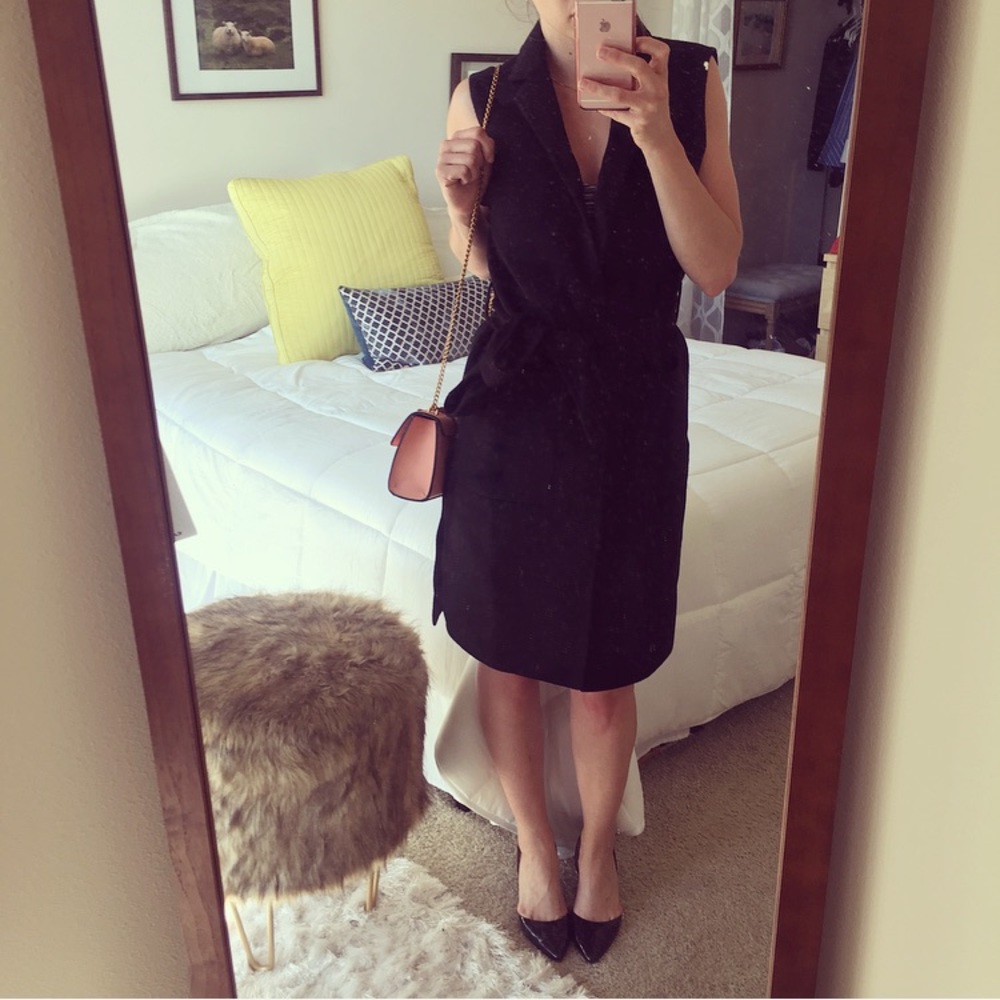 NWT  GAP Tie Belt Wool Longline Vest